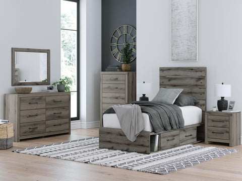 Graystorm Panel Bed with Storage