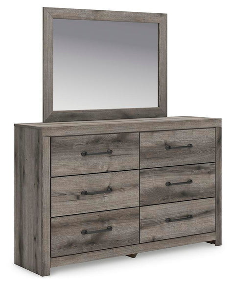 Graystorm Panel Bed with Storage, Dresser and Mirror