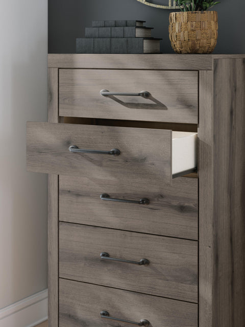 Graystorm Panel Storage Bed, Dresser, Mirror, Chest and 2 Nightstands