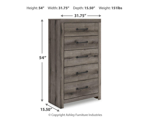 Graystorm Panel Storage Bed, Dresser, Mirror, Chest and 2 Nightstands