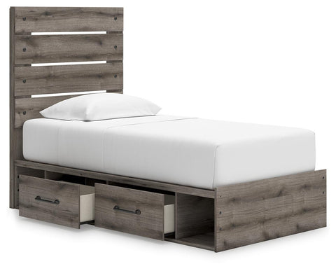 Graystorm Panel Storage Bed, Dresser, Mirror, Chest and 2 Nightstands