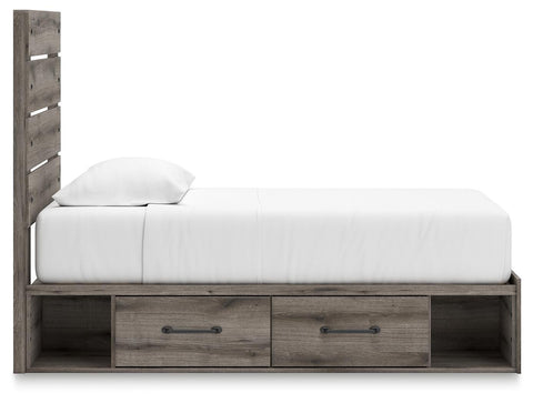 Graystorm Panel Storage Bed, Dresser, Mirror, Chest and 2 Nightstands