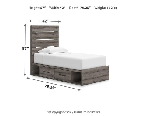 Graystorm Panel Storage Bed, Dresser, Mirror, Chest and 2 Nightstands