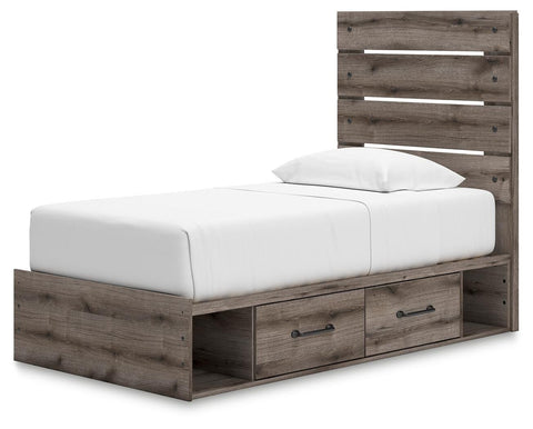 Graystorm Panel Bed with Storage