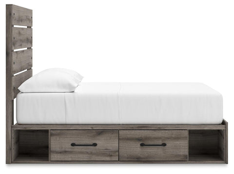 Graystorm Panel Storage Bed, Dresser, Mirror, Chest and 2 Nightstands