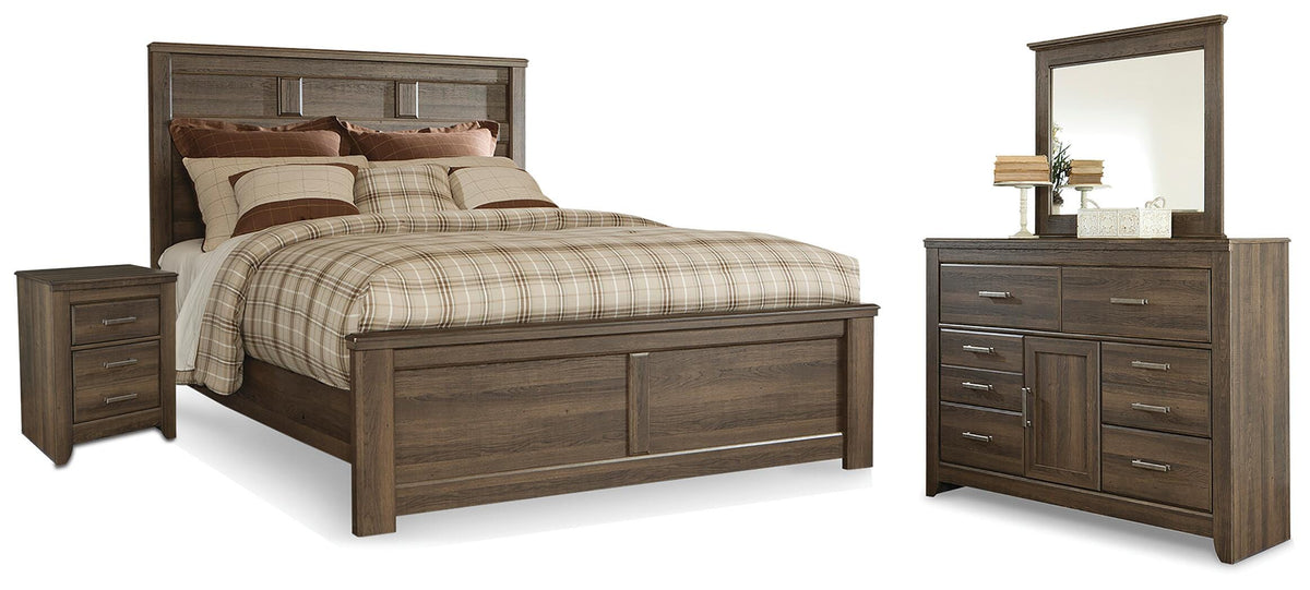 Everton Panel Bed, Dresser, Mirror and Nightstand