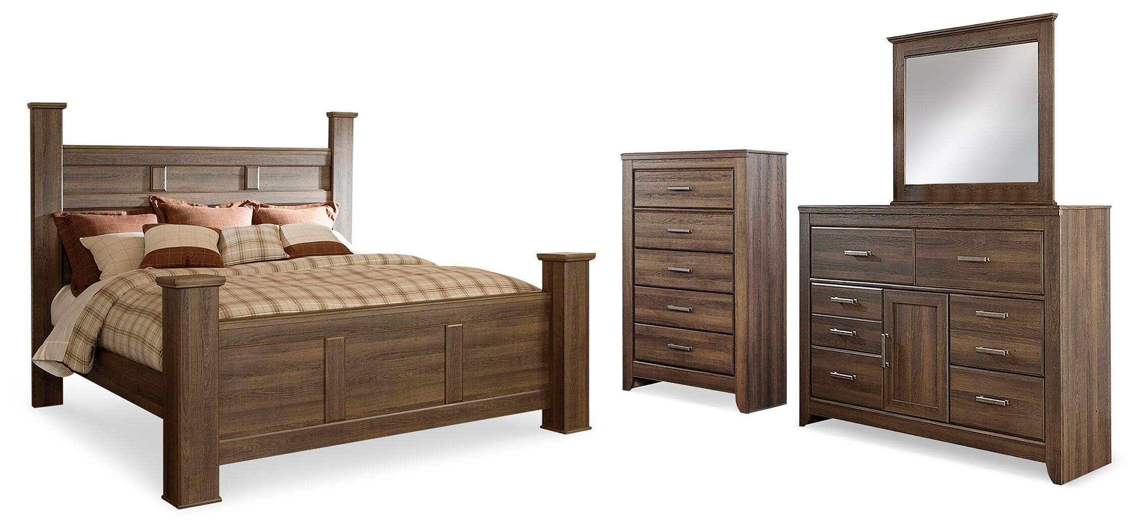 Juararo Poster Bed, Dresser and Mirror