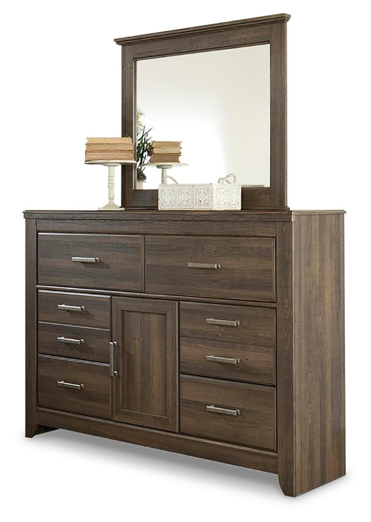 Juararo Panel Bed with Mirrored Dresser, Chest and Nightstand