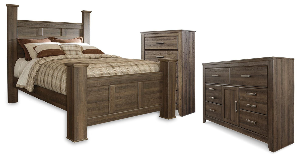 Juararo Poster Bed, Dresser and Chest