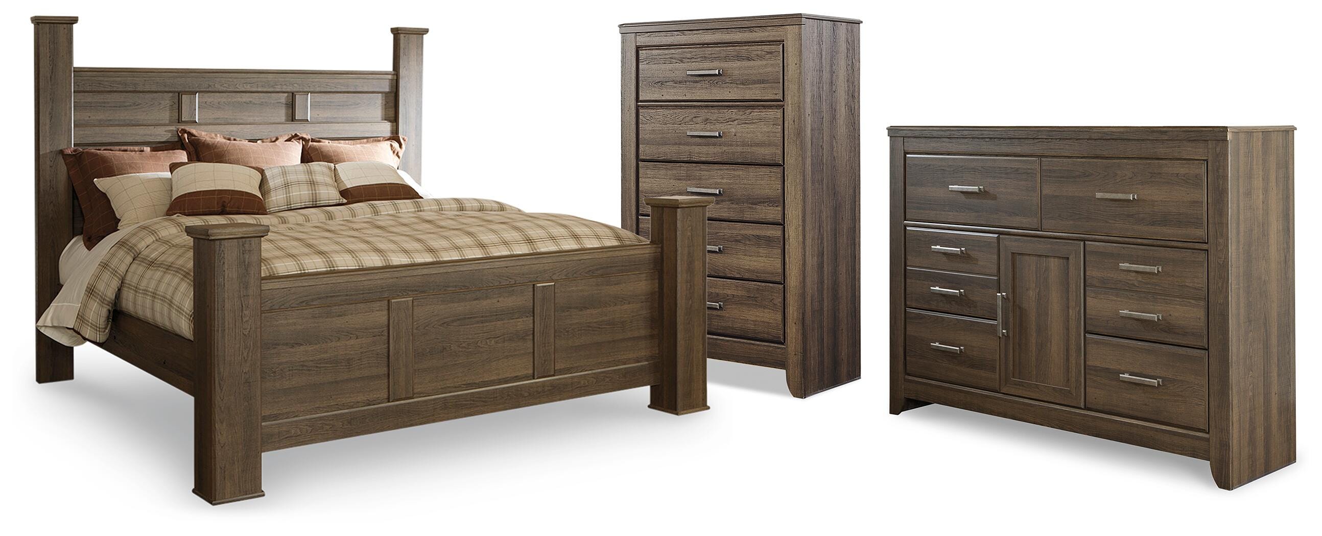 Juararo Poster Bed, Dresser and Chest