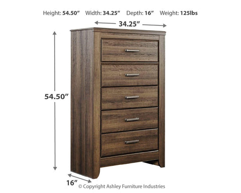 Dolante Upholstered Bed with Chest of Drawers and Nightstand