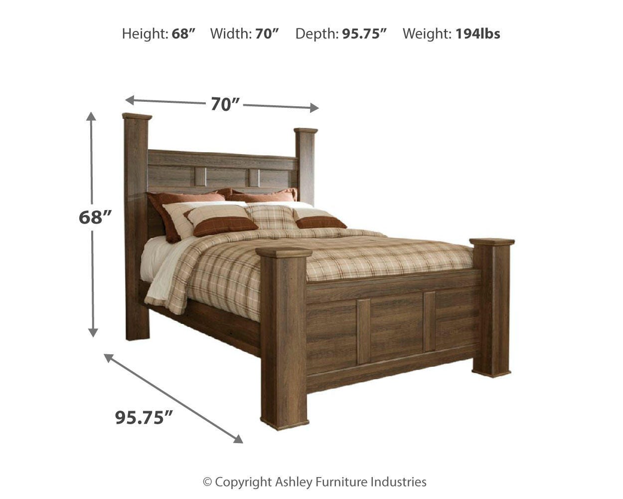 Juararo Poster Bed, Dresser and 2 Nightstands