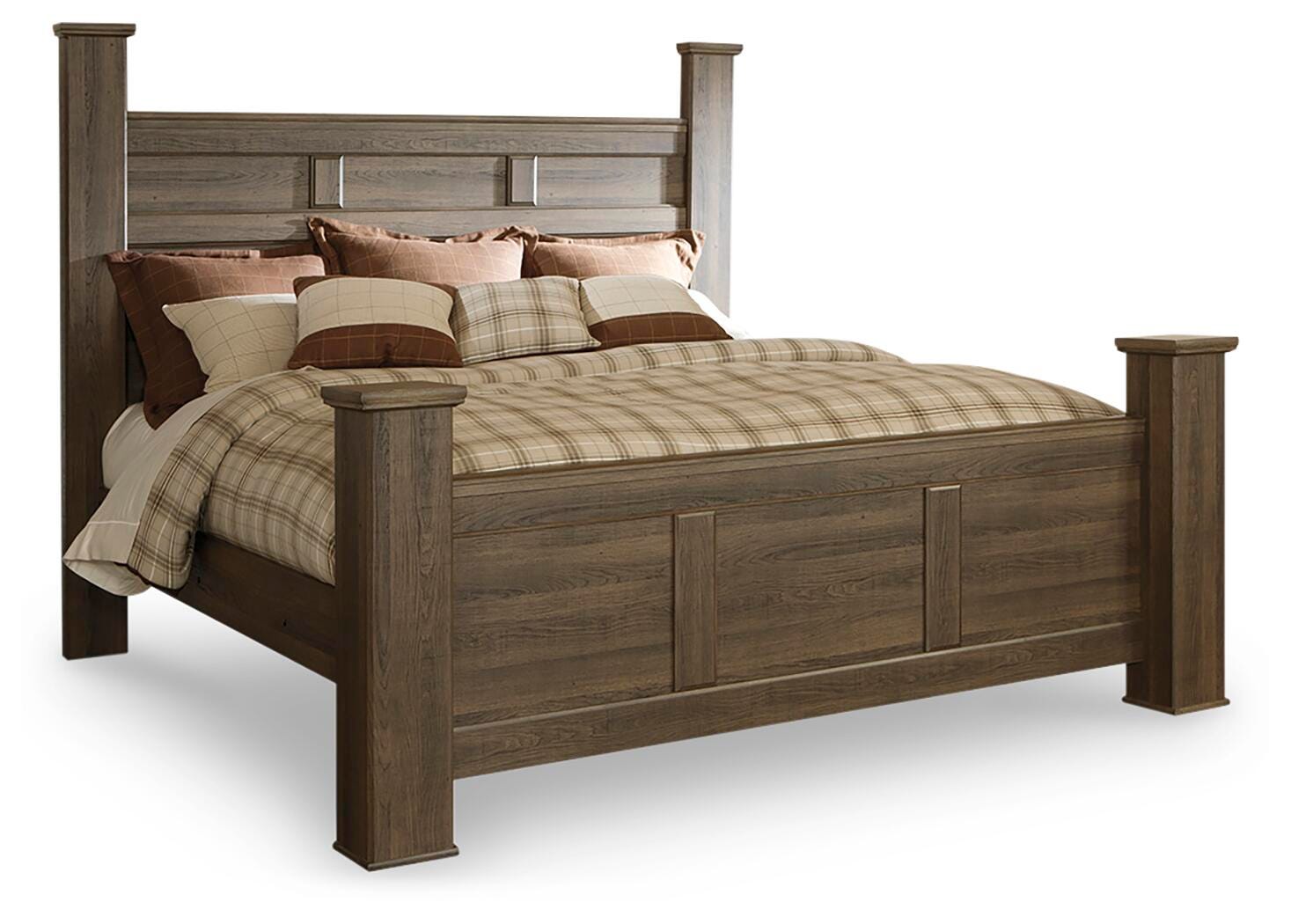 Juararo Poster Bed, Dresser, Mirror, Chest and 2 Nightstands