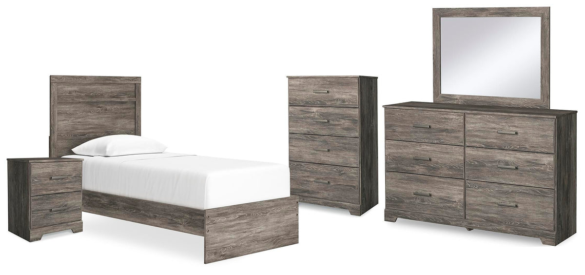 Ralinksi Panel Bed with Mirrored Dresser, Chest and Nightstand