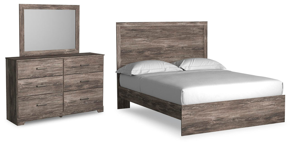Whitlock Panel Bed with Mirrored Dresser