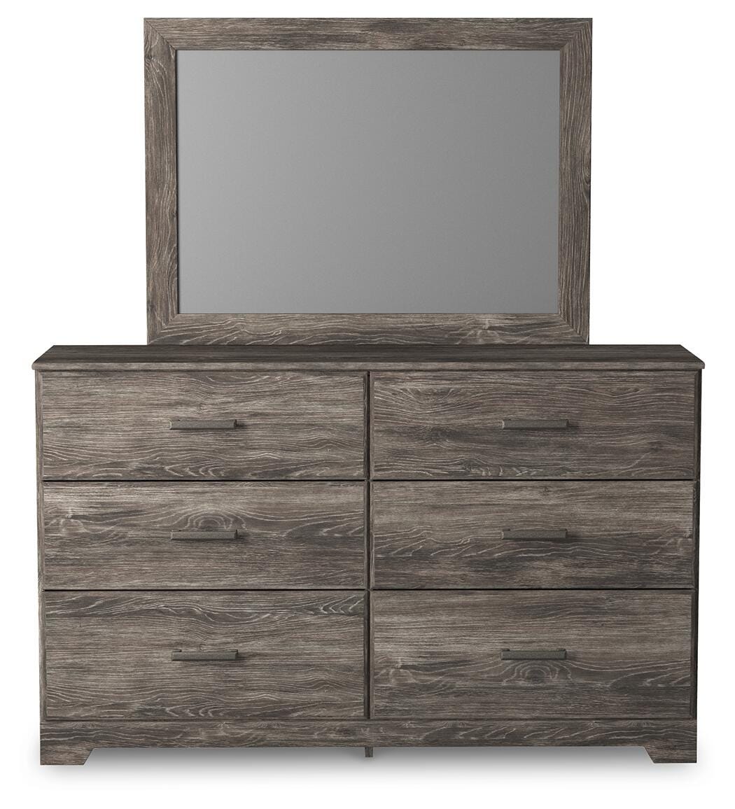 Ralinksi Panel Bed with Mirrored Dresser and Nightstand