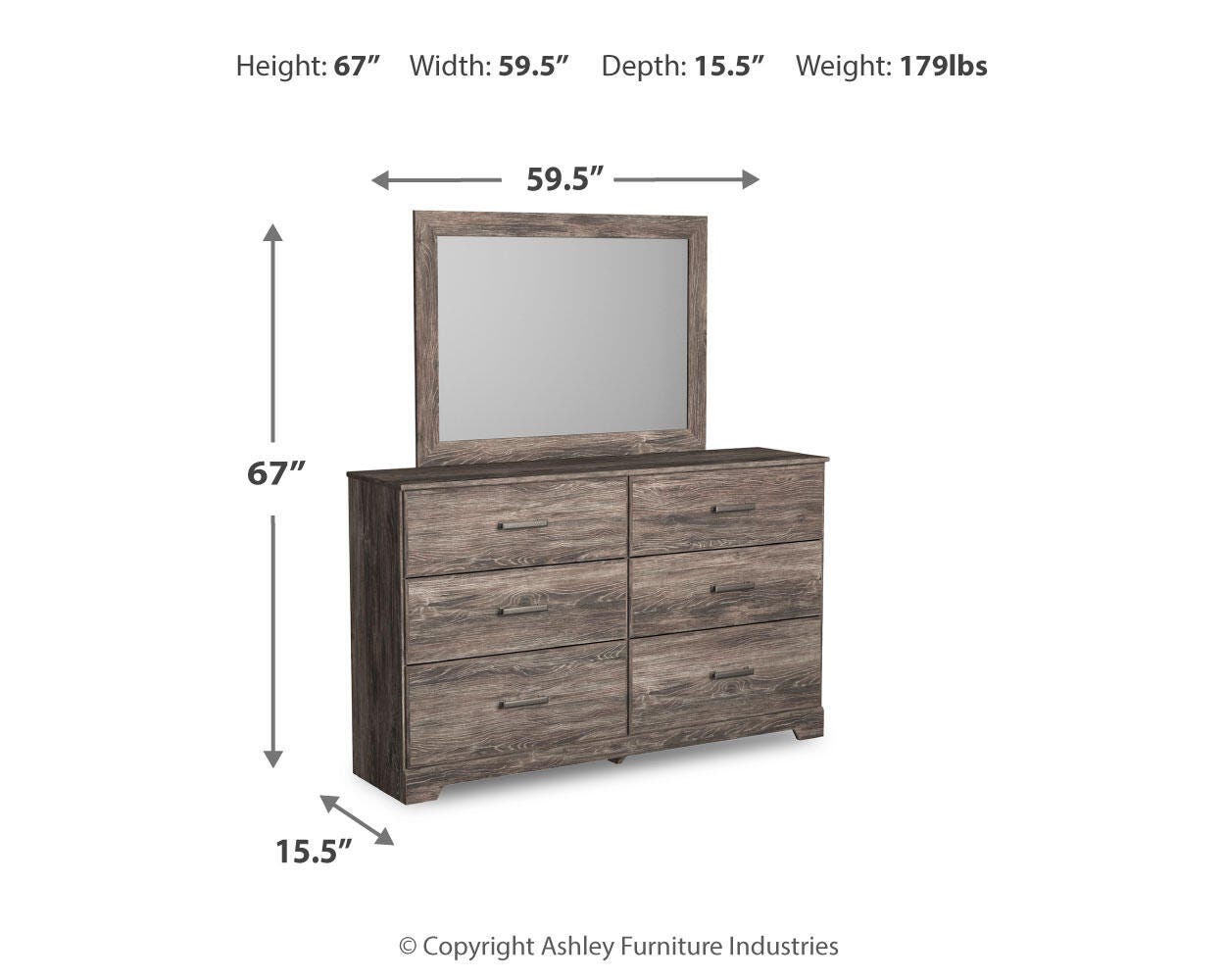 Ralinksi Panel Bed with Mirrored Dresser and Nightstand