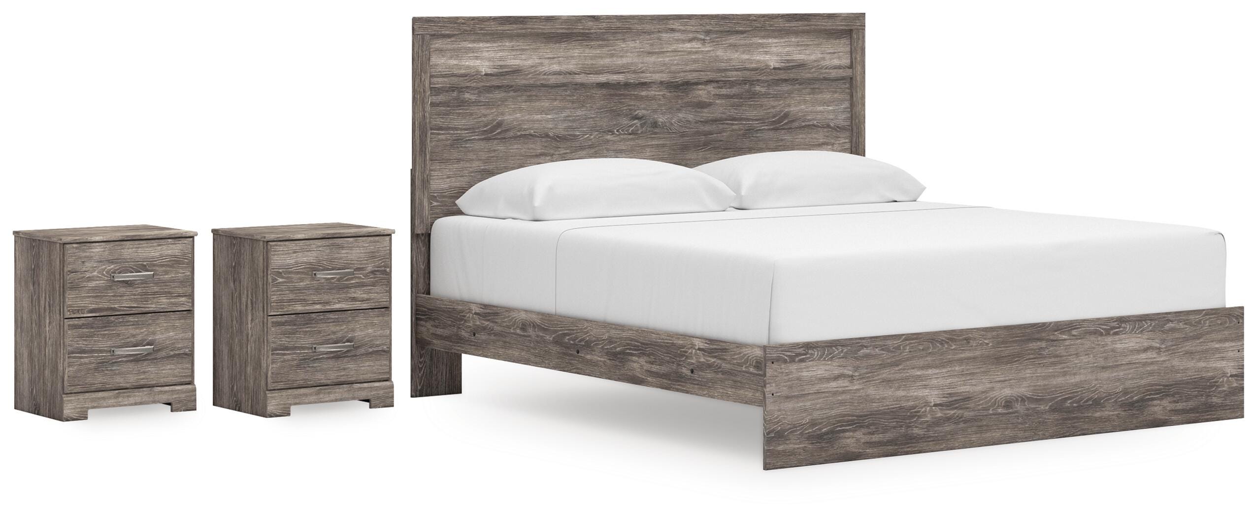 Ralinksi Panel Bed and 2 Nightstands