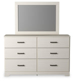 Stelsie Panel Bed with Mirrored Dresser, Chest and 2 Nightstands
