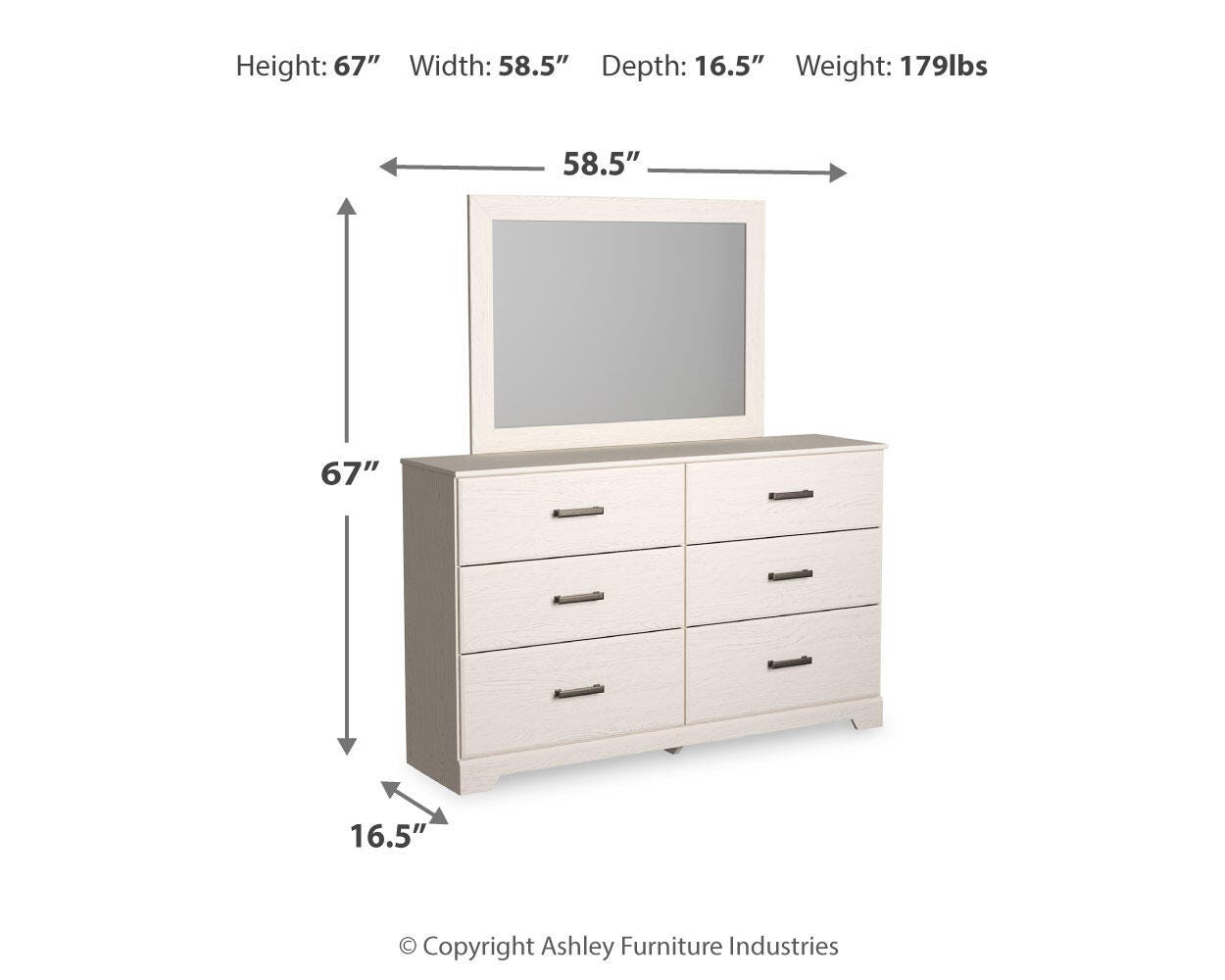 Stelsie Panel Bed with Mirrored Dresser and Nightstand