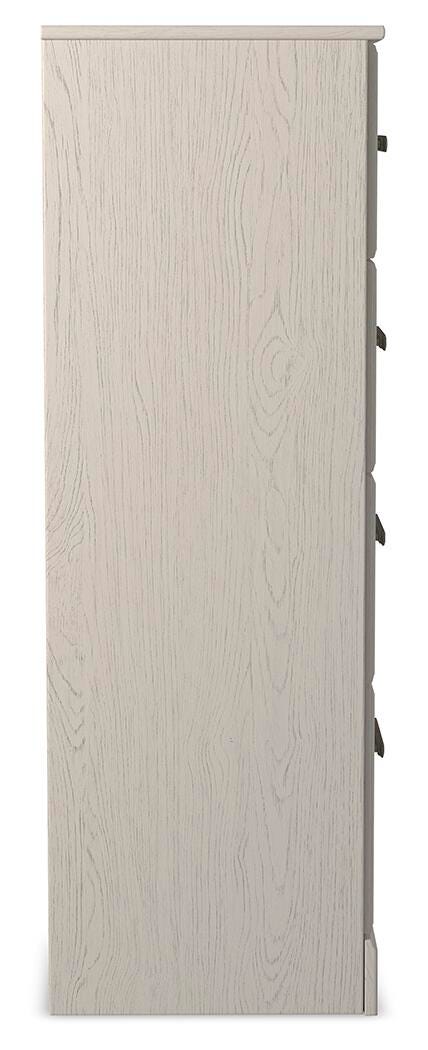 Stelsie Panel Bed with Mirrored Dresser, Chest and 2 Nightstands
