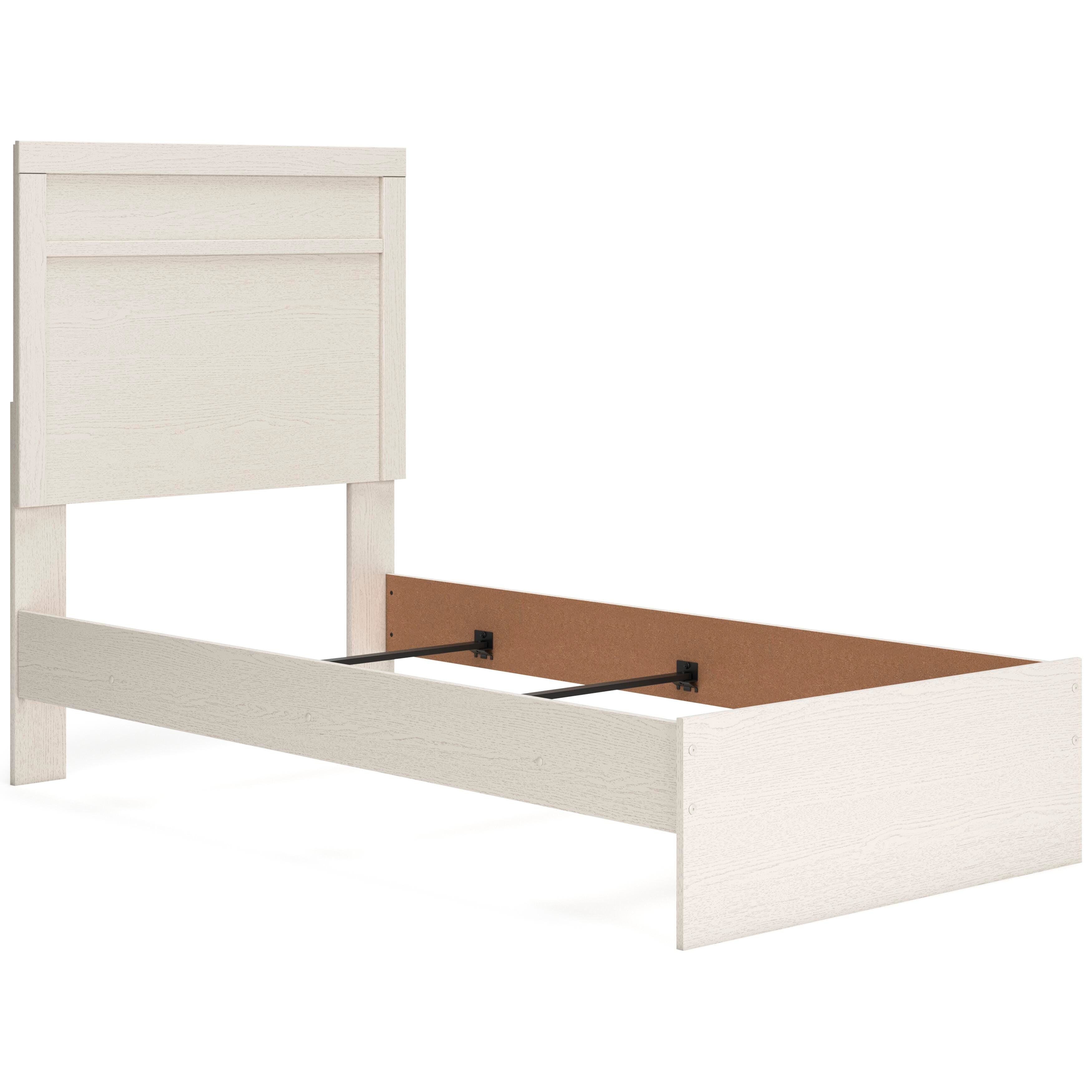 Stelsie Panel Bed with Mirrored Dresser and 2 Nightstands