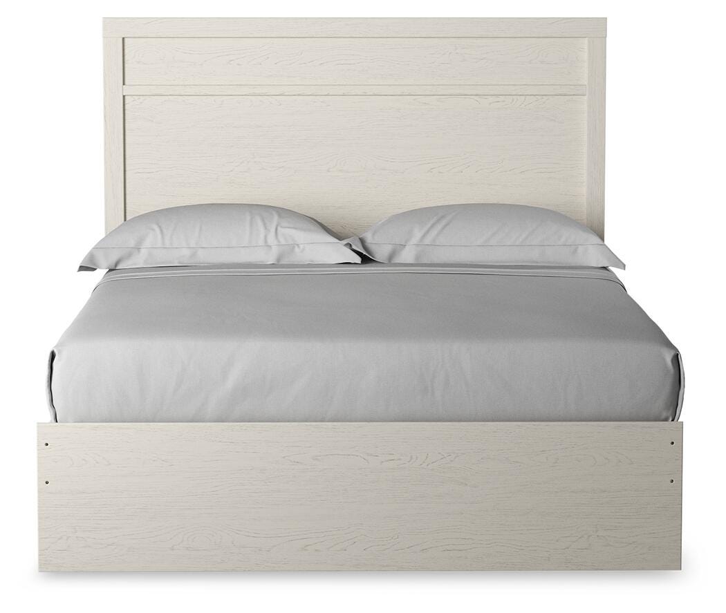 Stelsie Panel Bed with Mirrored Dresser and 2 Nightstands