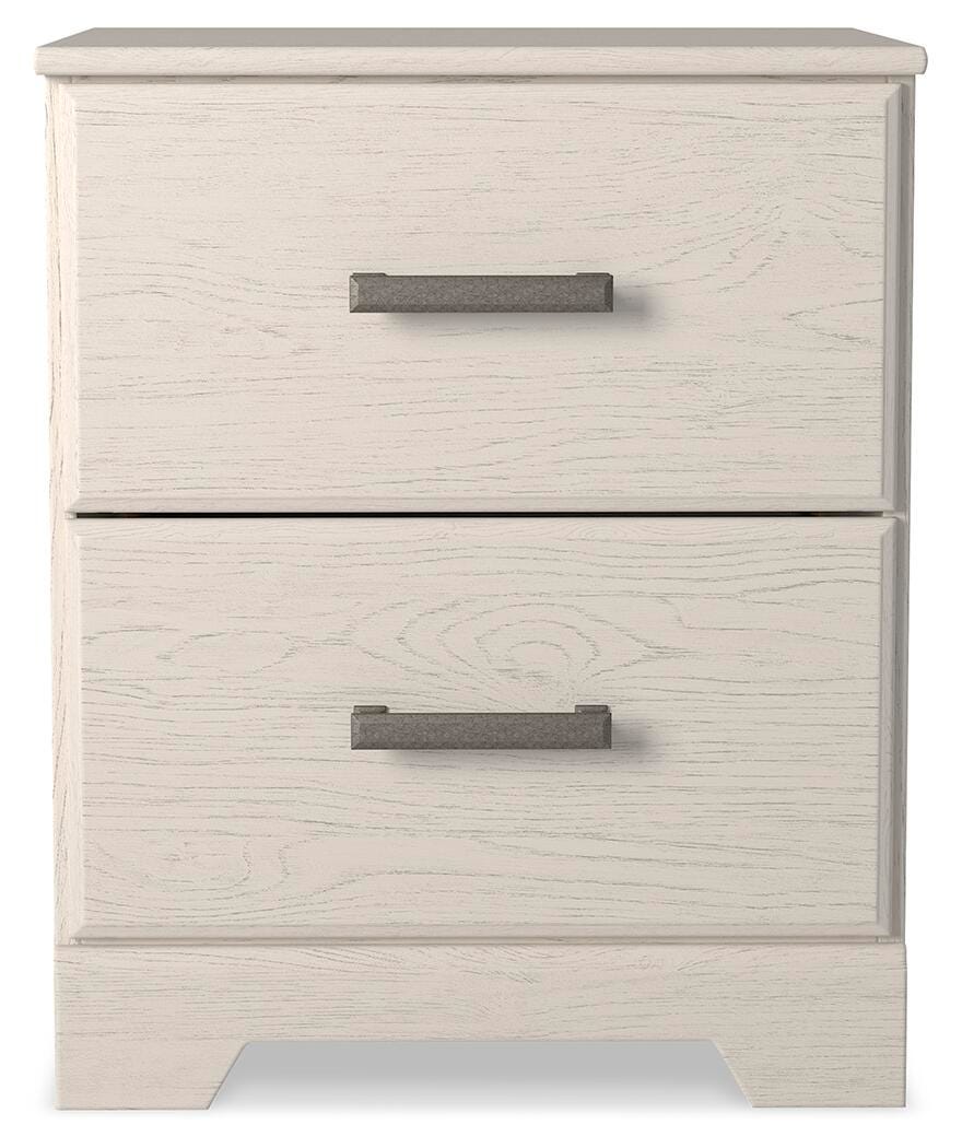 Stelsie Panel Bed with Mirrored Dresser and 2 Nightstands