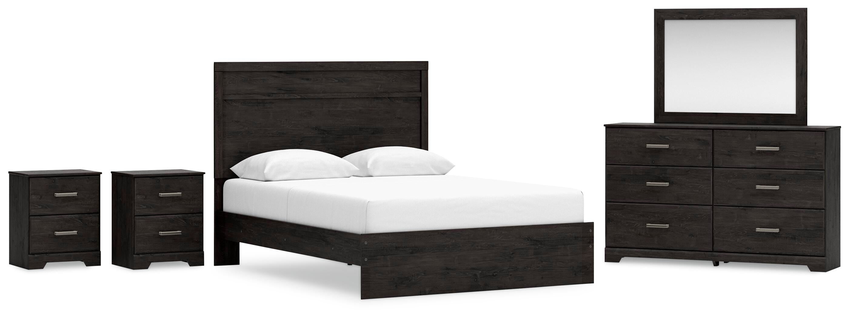 Rosendale Panel Bed, Dresser, Mirror and 2 Nightstands