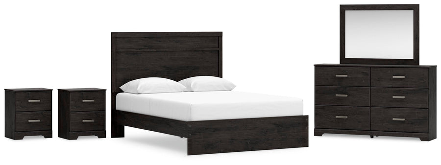 Rosendale Panel Bed, Dresser, Mirror and 2 Nightstands