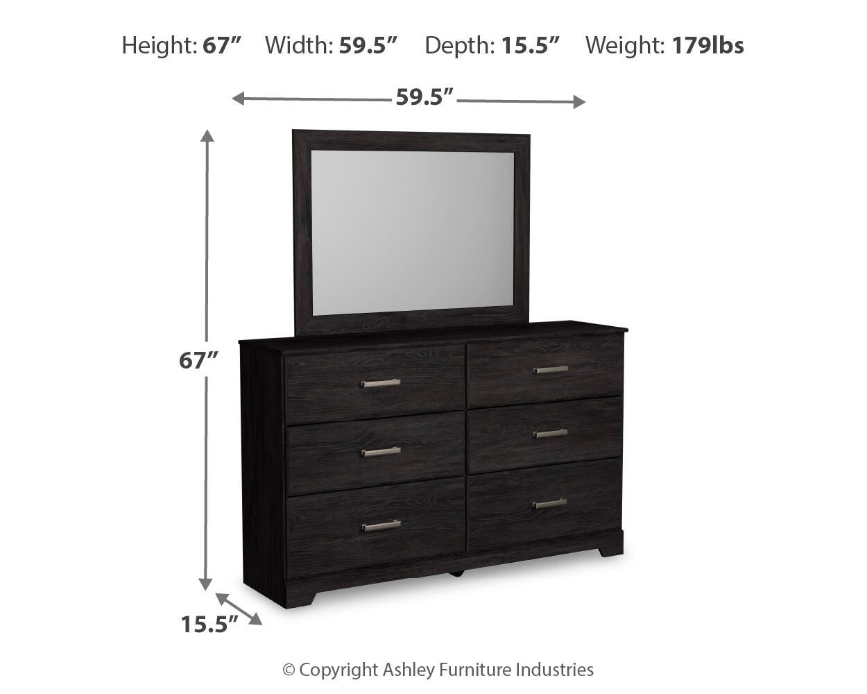 Rosendale Panel Bed, Dresser, Mirror, and Nightstand