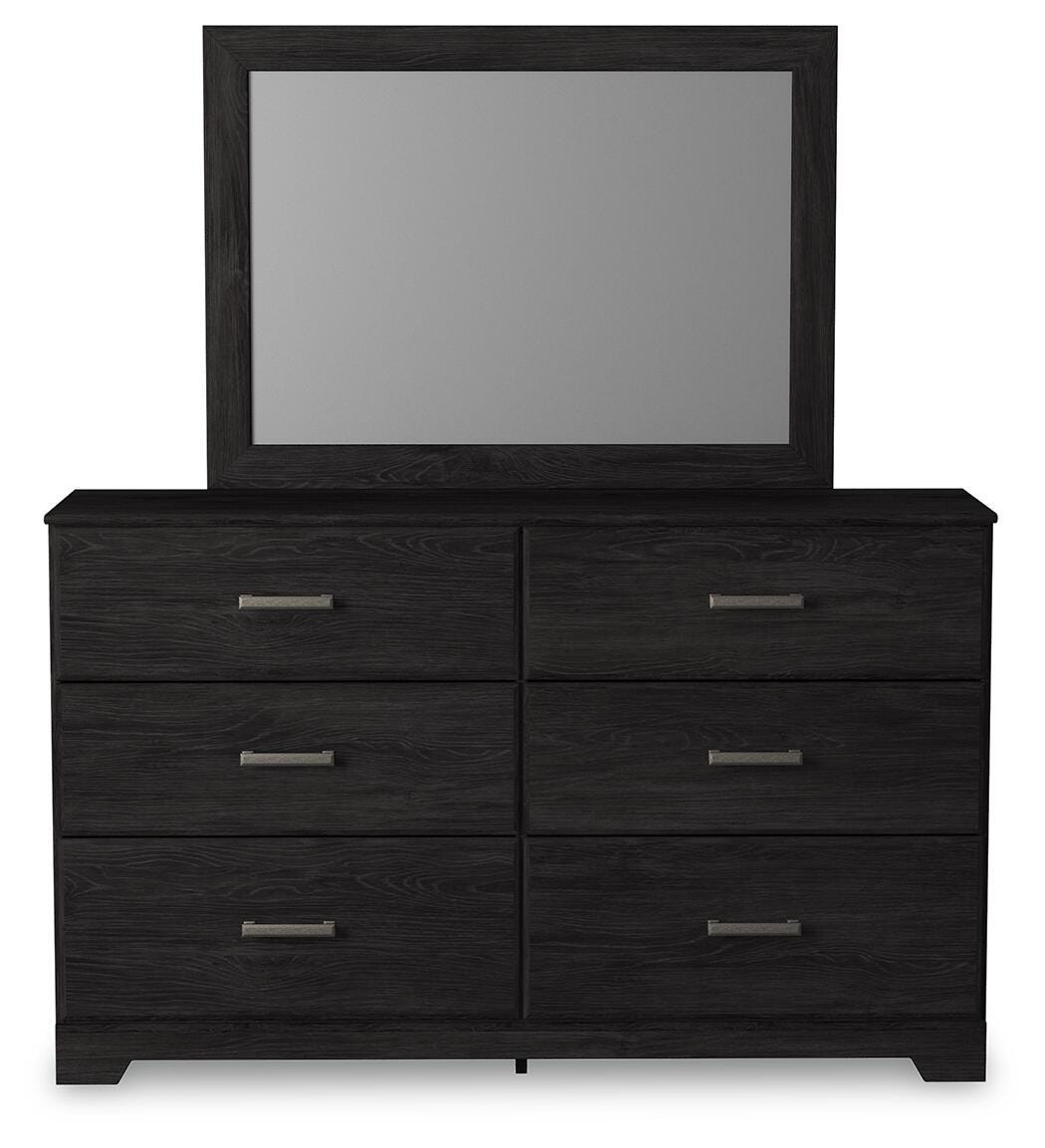 Rosendale Panel Bed with Mirrored Dresser