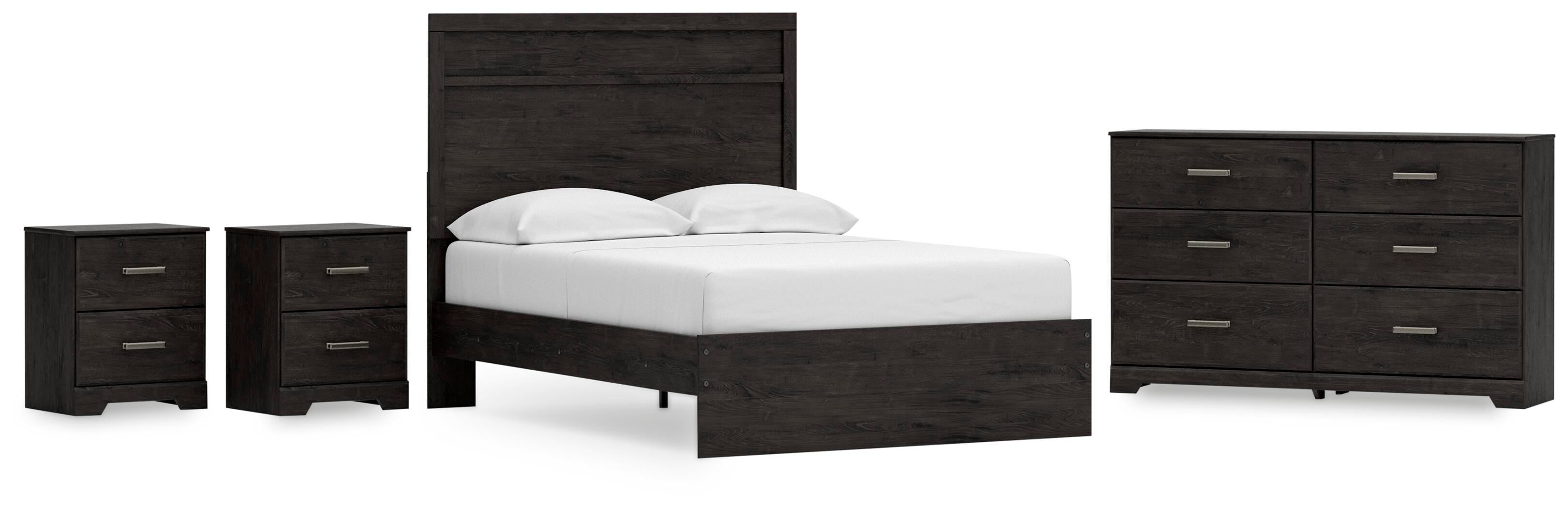 Rosendale Panel Bed with Dresser and 2 Nightstands