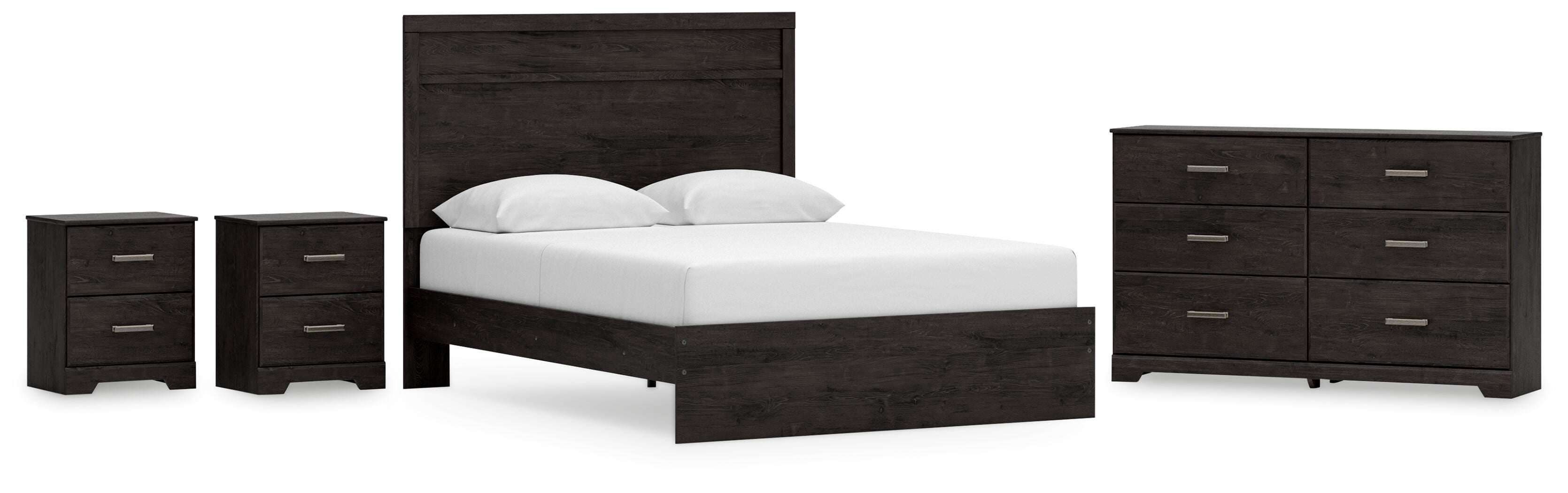 Rosendale Panel Bed with Dresser and 2 Nightstands
