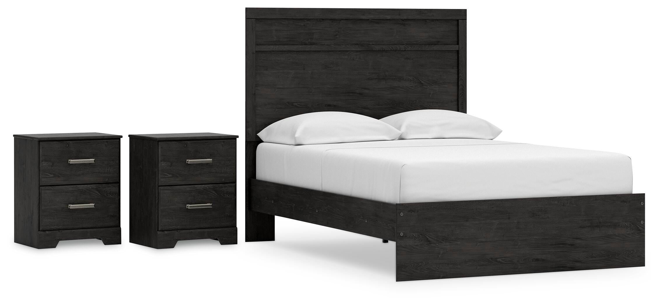 Rosendale Panel Bed with 2 Nightstands