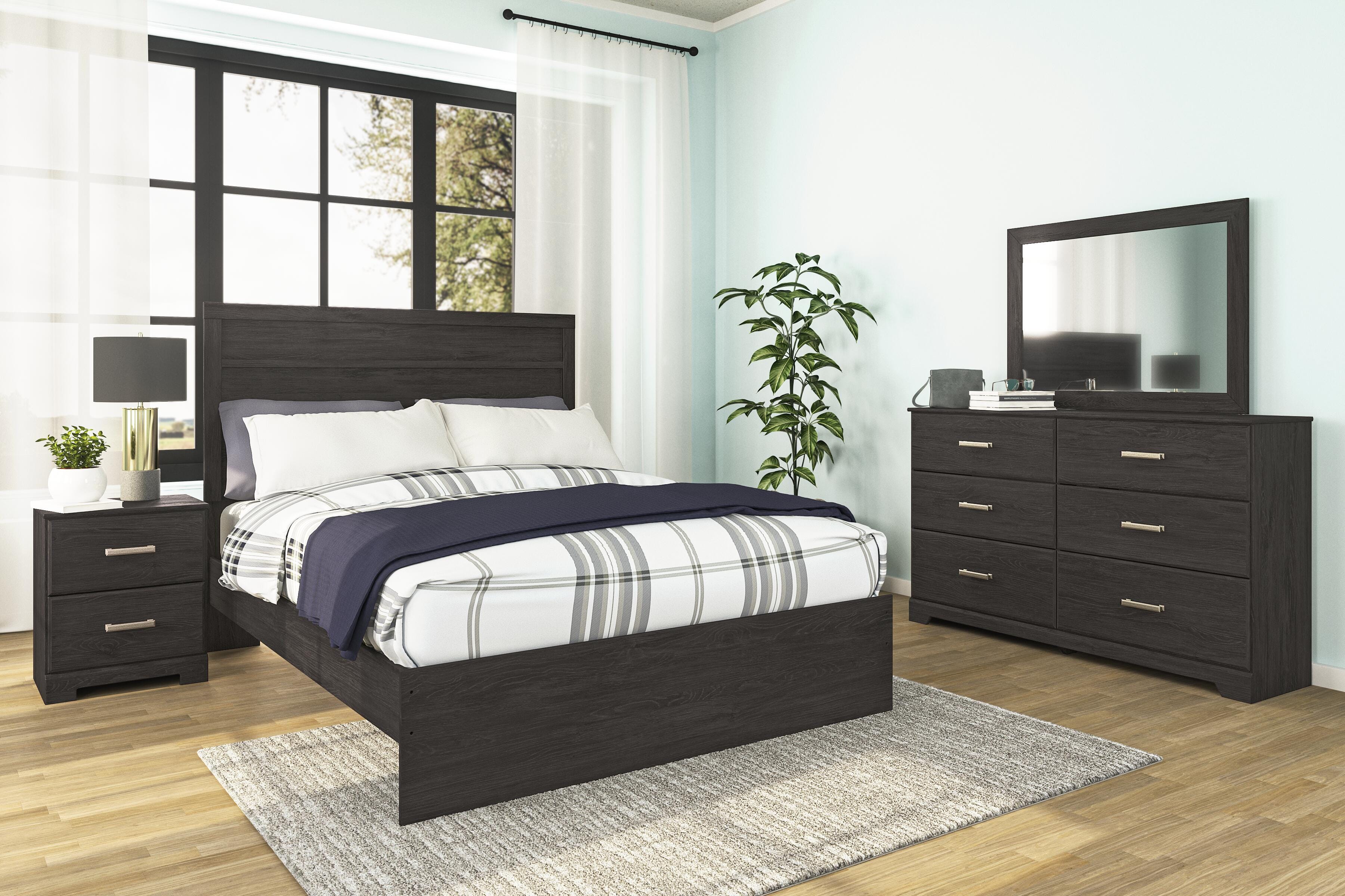 Rosendale Panel Bed with Dresser and 2 Nightstands