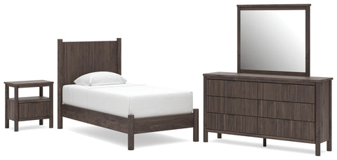 Pamytta Panel Platform Bed, Dresser, Mirror and Nightstand