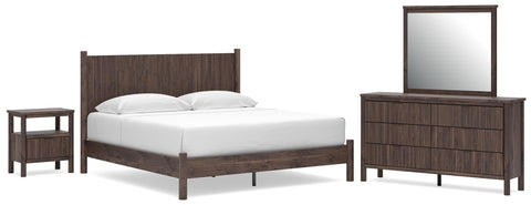 Pamytta Panel Platform Bed, Dresser, Mirror and Nightstand