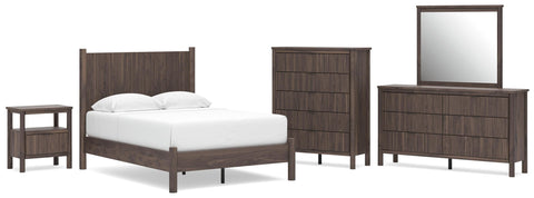 Pamytta Panel Platform Bed, Dresser, Mirror, Chest and Nightstand