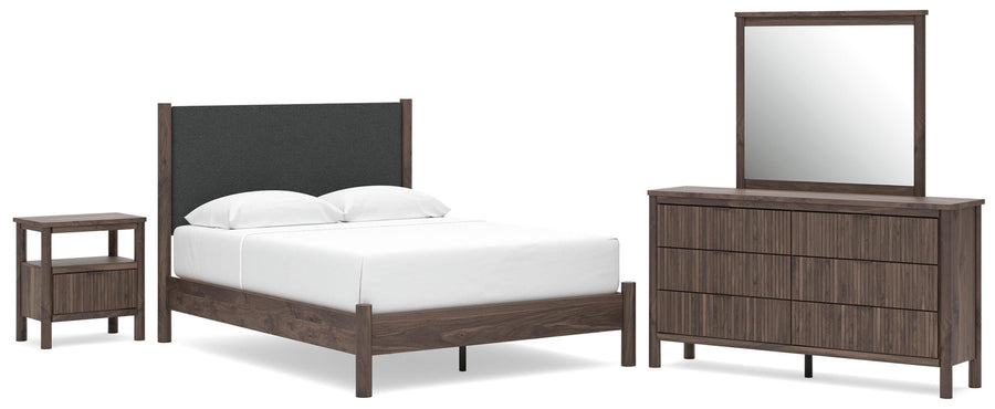Pamytta Panel Bed, Dresser, Mirror and Nightstand