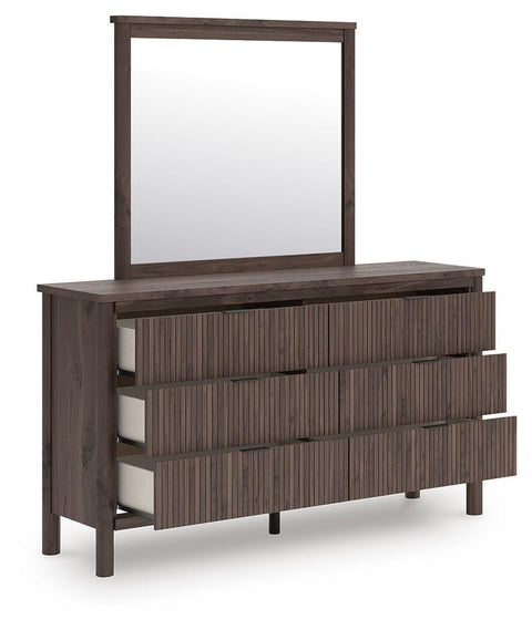Pamytta Panel Platform Bed, Dresser, Mirror and Nightstand