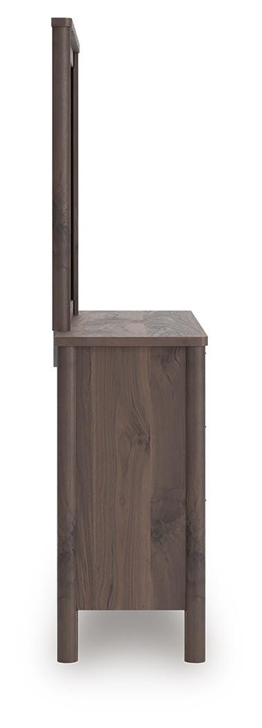 Pamytta Upholstered Panel Bed, Dresser and Mirror