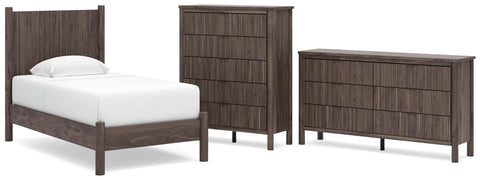 Pamytta Panel Platform Bed, Dresser and Chest