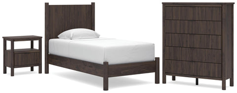 Pamytta Panel Platform Bed, Chest and Nightstand