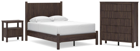 Pamytta Panel Platform Bed, Chest and Nightstand