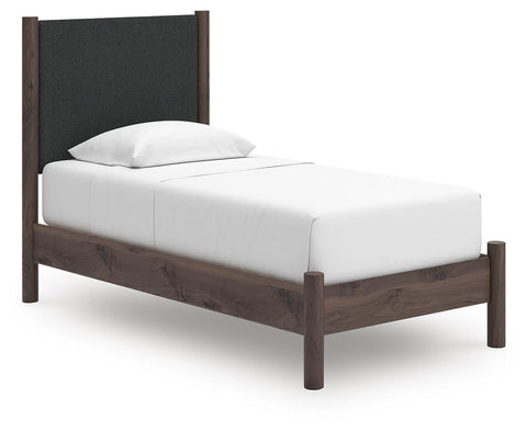 Pamytta Upholstered Panel Platform Bed and Dresser