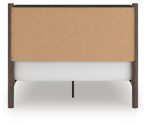 Pamytta Upholstered Panel Bed, Dresser, Mirror and Nightstand