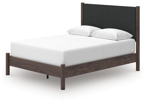 Pamytta Upholstered Panel Platform Bed, Dresser and Chest