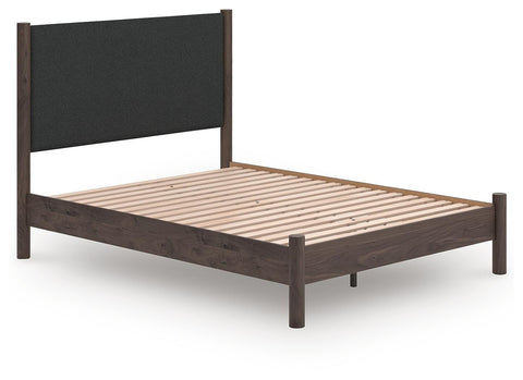 Pamytta Upholstered Panel Platform Bed, Dresser, Mirror, Chest and Nightstand
