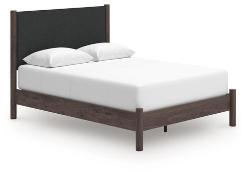 Pamytta Upholstered Panel Platform Bed, Dresser and Chest